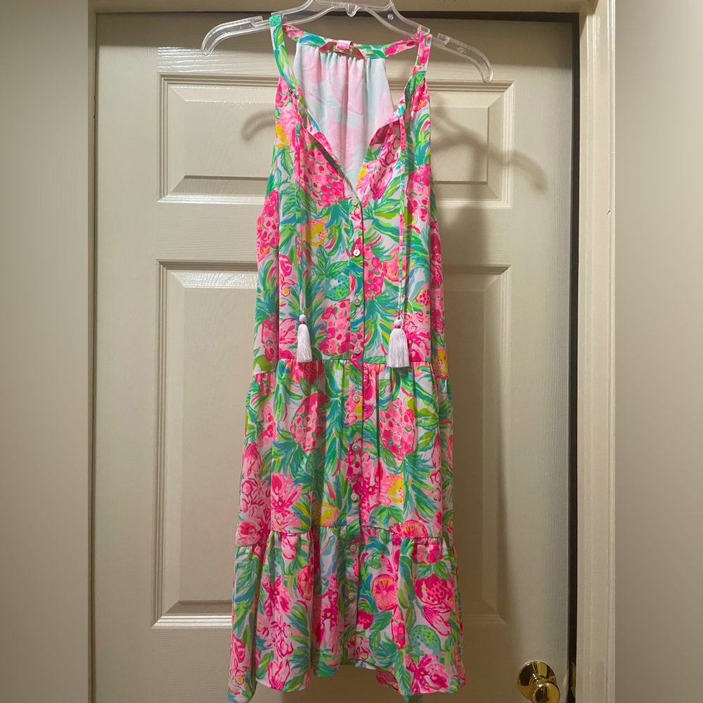 Lilly Pulitzer Carolane Dress in Color: Resort White Pear Necessities